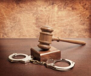 Gavel and handcuffs